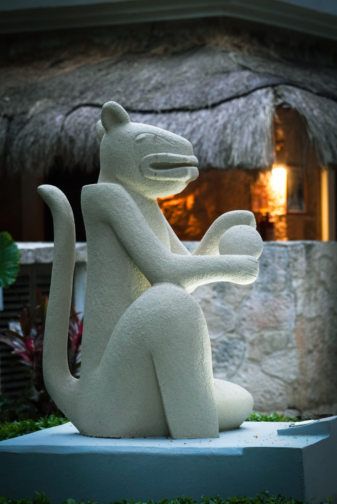 Coati statue at the Grand Riviera Princess Family Club in Riviera Maya, Mexico